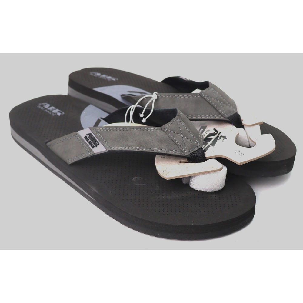 Air Balance Flip Flop Sandals Mens Size 11 Grey Black New ABS7094M Casual Beach